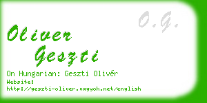 oliver geszti business card